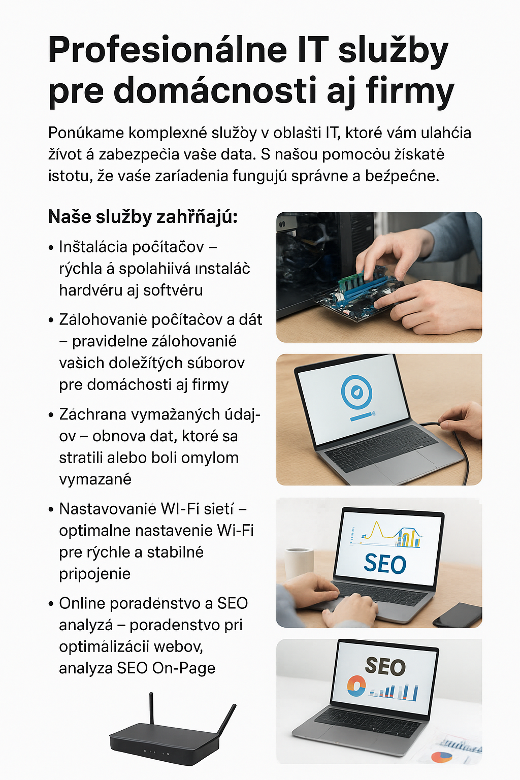 Profesionálna on page optimalizácia webových stránok seo optimalizácia nastavovanie domácich wi-fi sieti